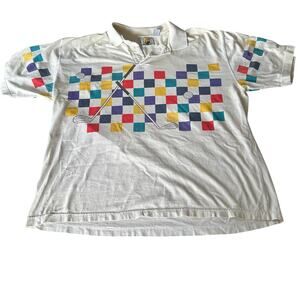 Vintage Golf Men’s polo Fairway Sport XL shirt white gingham club